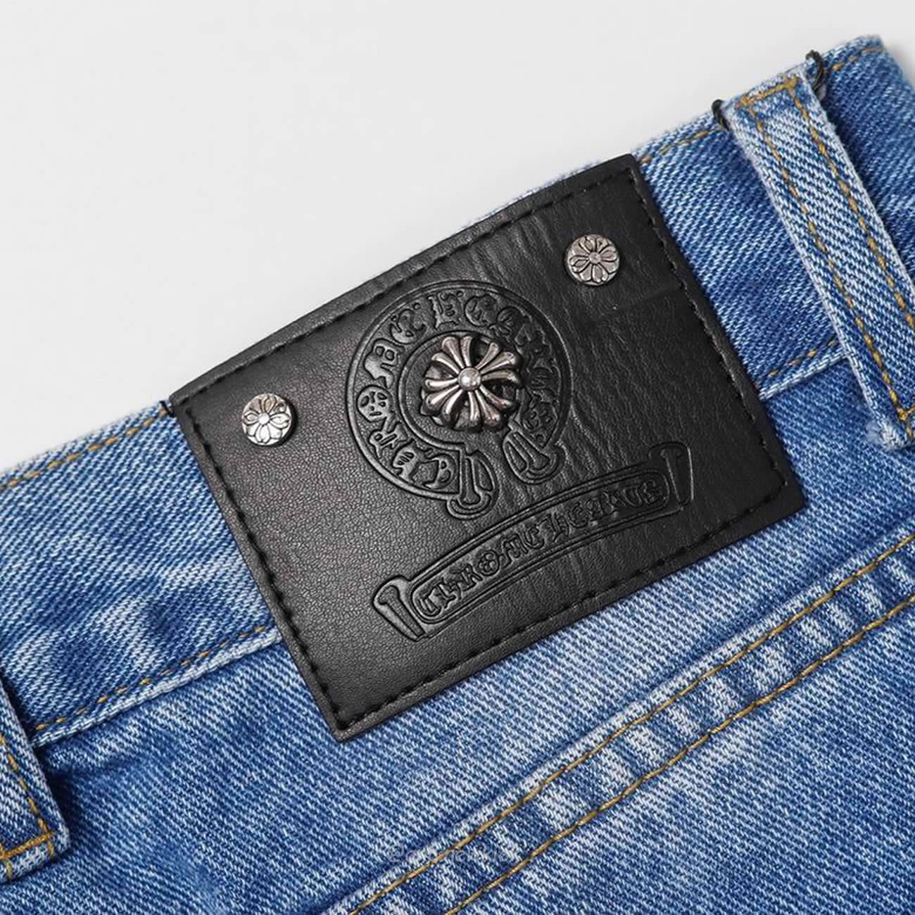 Chrome Hearts Blue Speckle Jeans Cross (11) - newkick.app